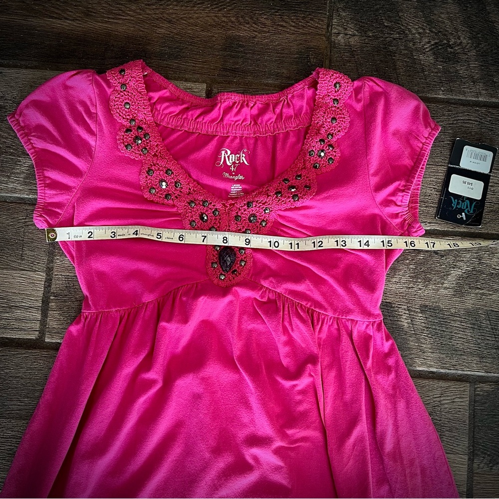 Rock 47 by Wrangler pink western dress M - Picture 4 of 6